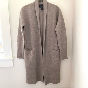 Tahari Cashmere Pure Luxe Long Knit Cardigan Open Front XS